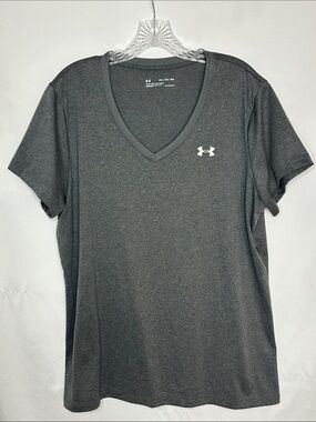 Under Armour Women's Short Sleeve V-Neck Tee - Charcoal